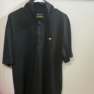 Black Polo Shirt with Yellow Logo